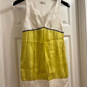 Glam Brand Sleeveless Color Block V-neck Dress